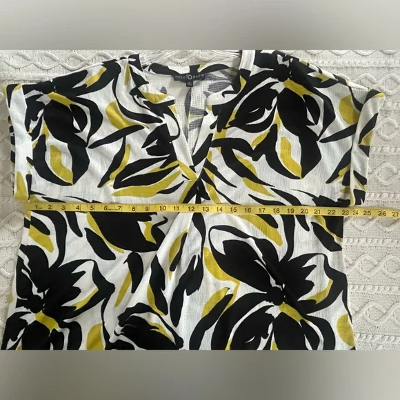 Fred David Stylish Black and Lime Short Sleeve Women's Blouse Size XL - Picture 15 of 16